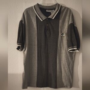 Green Bay Packers Vintage The Edge Gray Logo  Embroidered Polo Shirt Size XL